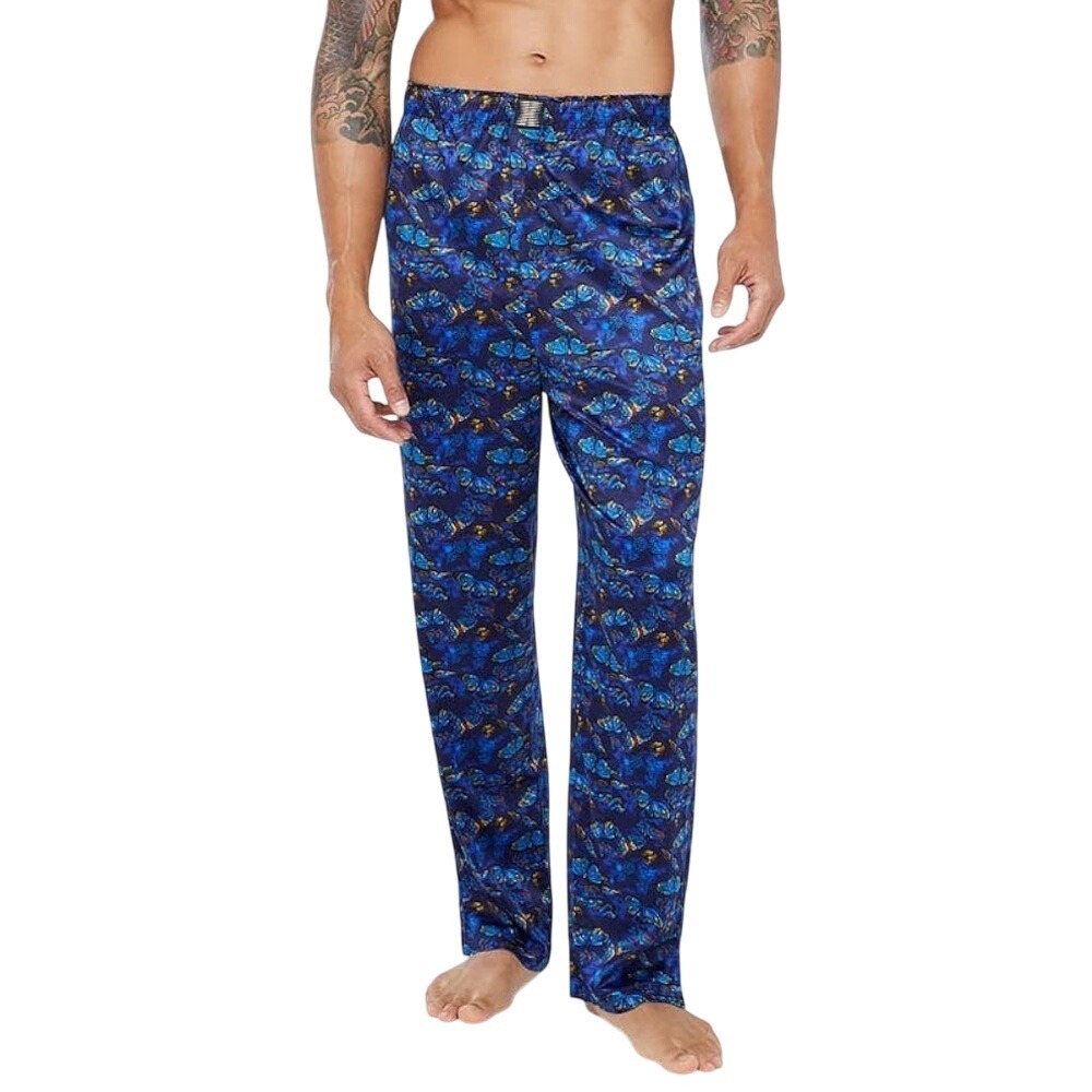 NWT Savage x Fenty Blue Butterfly Print Satin Pajama Pants XXL Rihanna Lounge